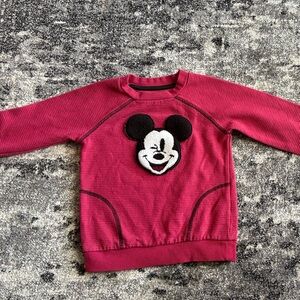 Vintage Disney Y2K Kids Burgundy Mickey Mouse Hoodie